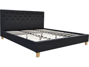 Cama "Emmy" - 180 x 200 cm - Gris oscuro