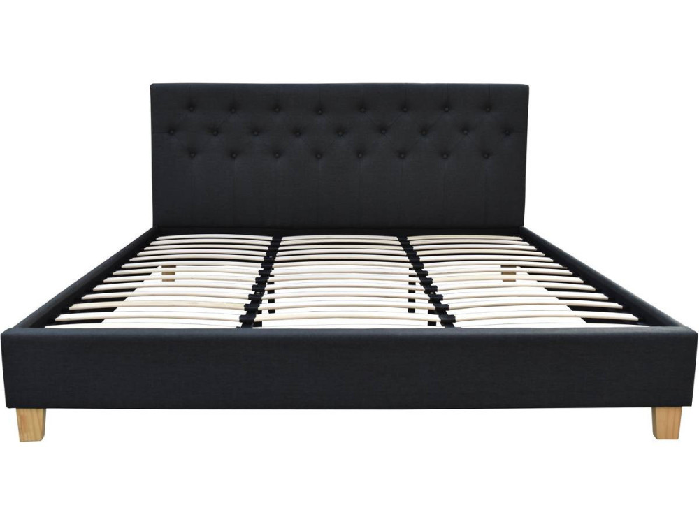 Cama "Emmy" - 180 x 200 cm - Gris oscuro