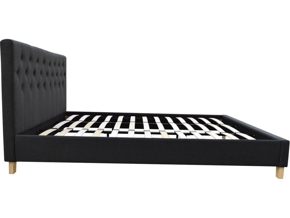 Cama "Emmy" - 180 x 200 cm - Gris oscuro