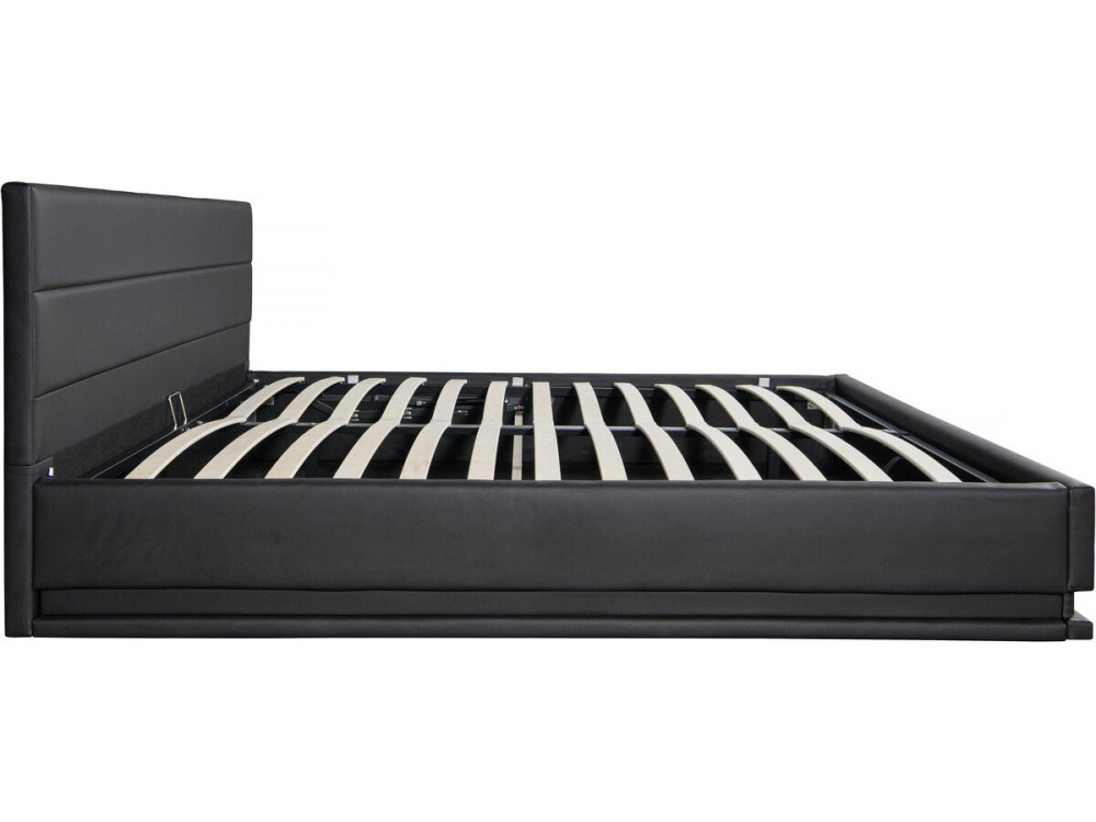 Cama con LED "Anastasia"- 140 x 190 cm - Negro