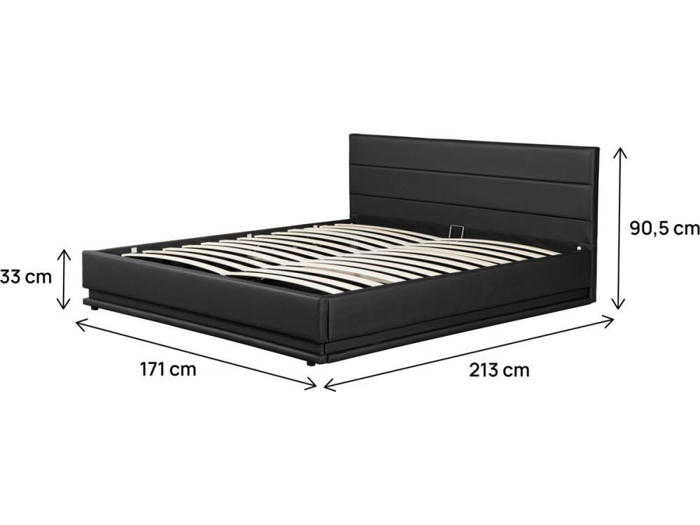 Cama con LED "Anastasia"- 160 x 200 cm - Negro