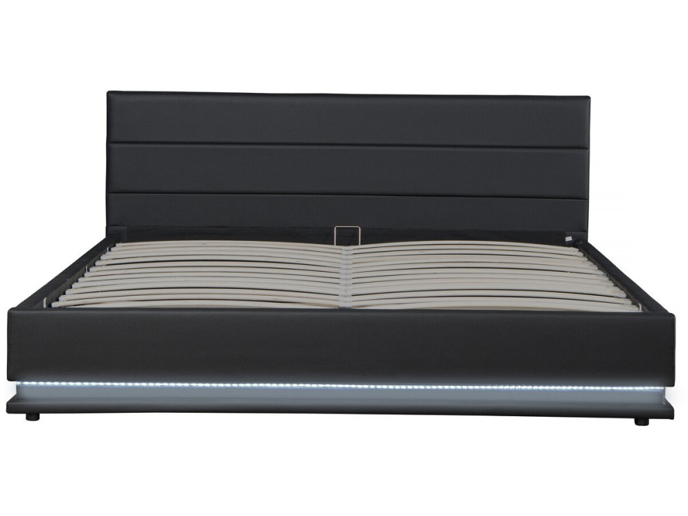 Cama con LED "Anastasia"- 160 x 200 cm - Negro
