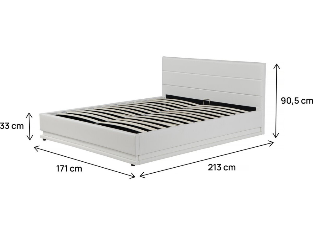 Cama con LED "Anastasia"- 160 x 200 cm - Blanco