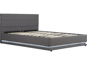 Cama con LED "Anastasia"- 160 x 200 cm - Gris oscuro