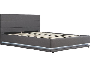 Cama con LED "Anastasia" - 180 x 200 Gris oscuro