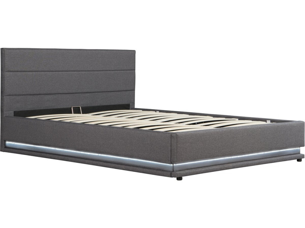 Cama con LED "Anastasia" - 180 x 200 Gris oscuro