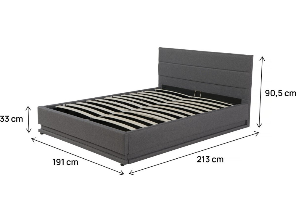 Cama con LED "Anastasia" - 180 x 200 Gris oscuro