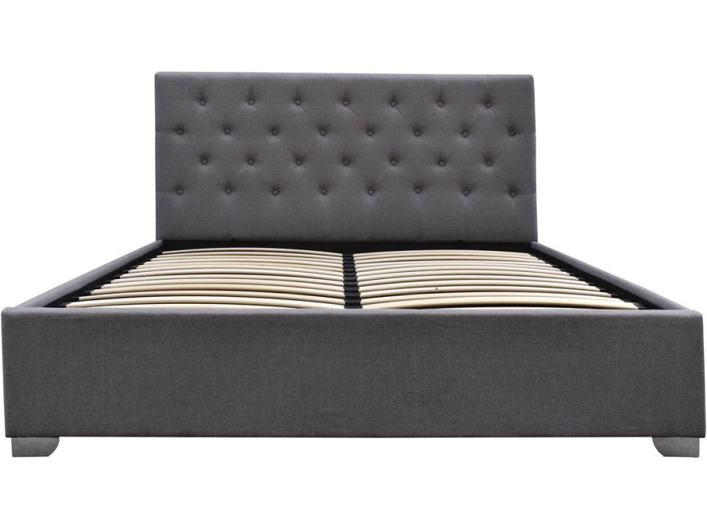 Cama doble con cofre "Tino" - 180 x 200 cm - Gris