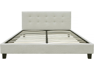 Cama de tela bouclette "Julia" 140x190cm - Crema