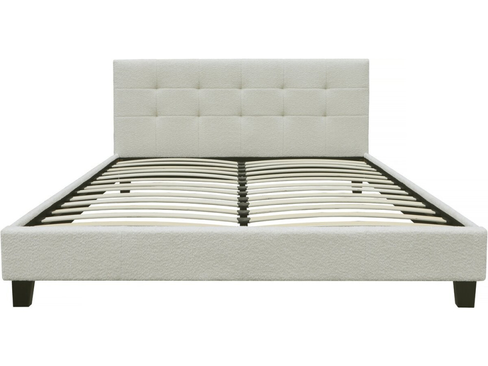 Cama de tela bouclette "Julia" 140x190cm - Crema