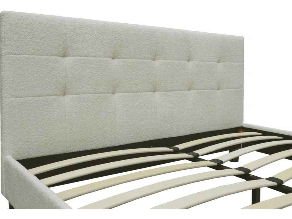 Cama de tela bouclette "Julia" 140x190cm - Crema