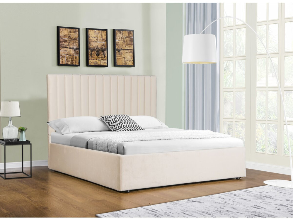 Cama con arcón "Mia" - 140 x 190 cm - Beige