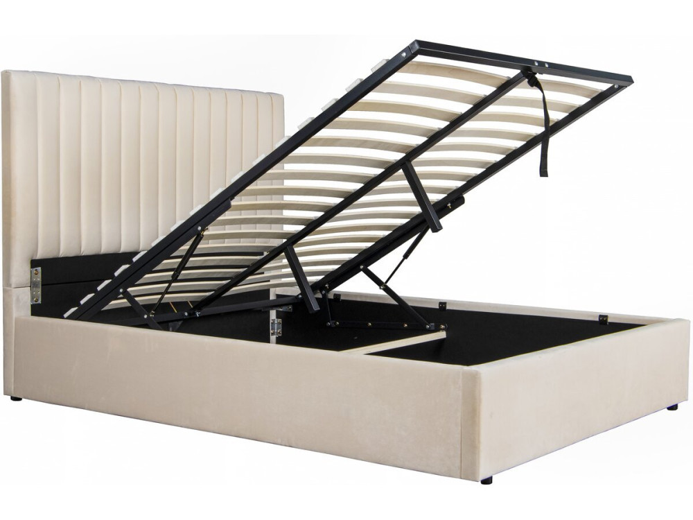 Cama con arcón "Mia" - 140 x 190 cm - Beige