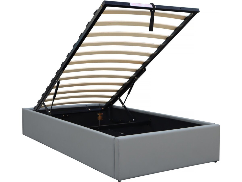 Cama individual de PVC con box "Ava" - 90 x 190 cm - Gris
