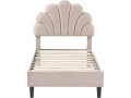 Cama de terciopelo "Manon" - 90 x 190 cm - Rosa - Beige