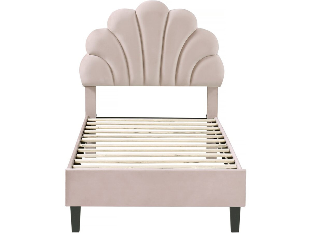 Cama de terciopelo "Manon" - Beige - 90 x 190 cm