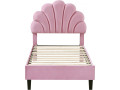 Cama de terciopelo "Manon" - Beige - 160 x 200 cm - Rosa