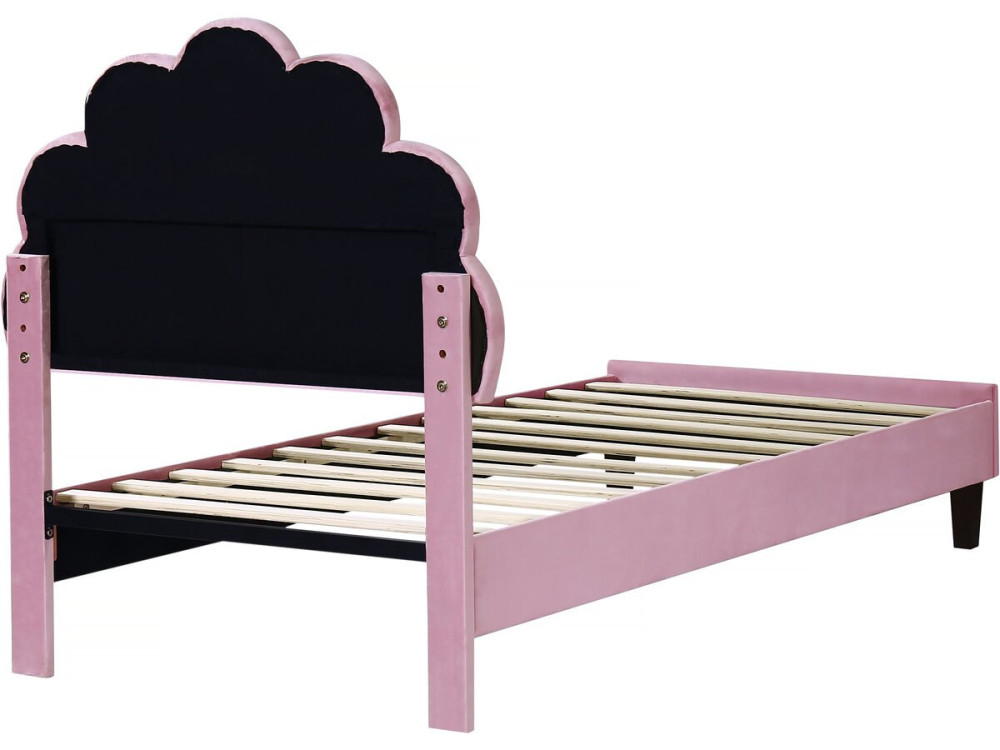 Cama de terciopelo "Manon" - 90 x 190 cm - Rosa