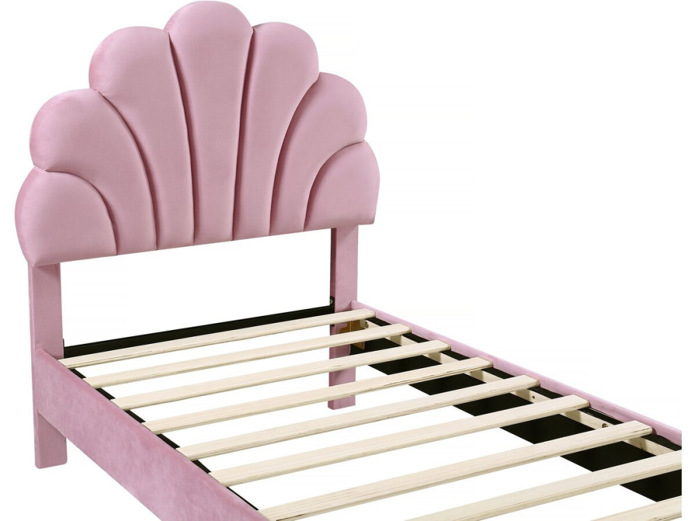 Cama de terciopelo "Manon" - 90 x 190 cm - Rosa