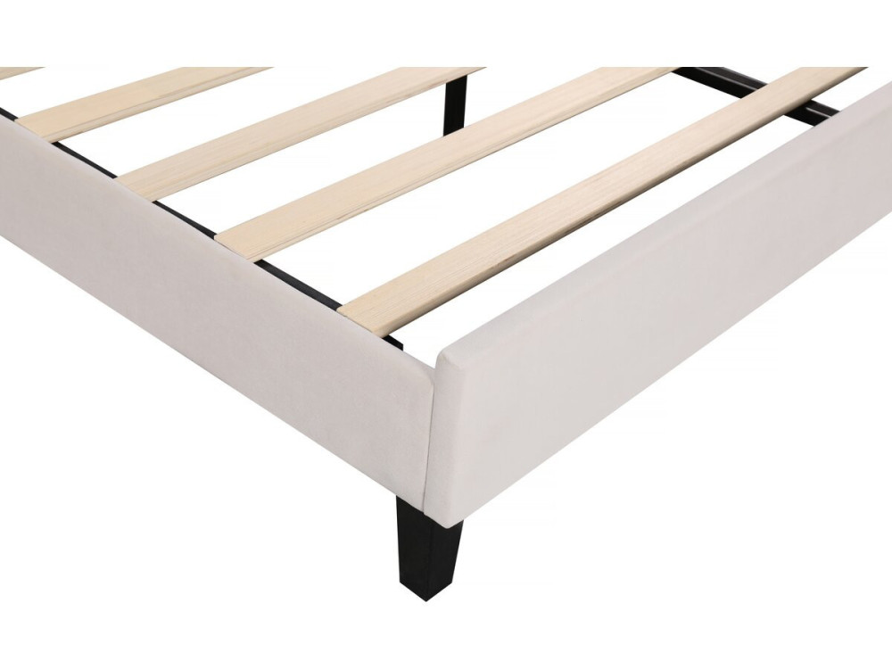 Cama de terciopelo "Manon" - Beige - 160 x 200 cm