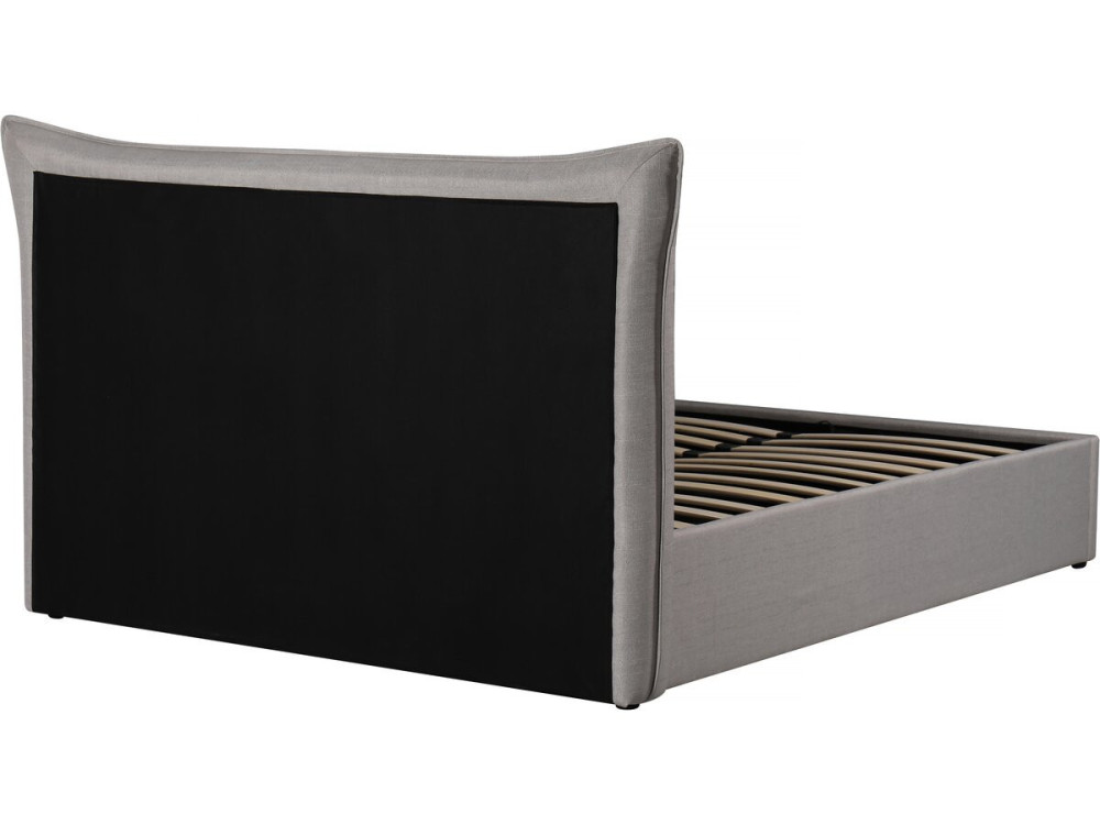 Cama doble con almacenaje "Megeve" 160 x 200 cm - Gris