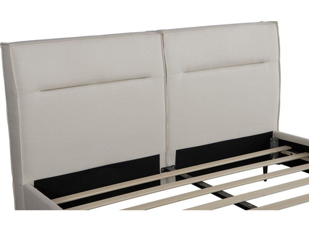 Cama doble de tela de diseño «Moritz» - 160 x 200 cm - Beis