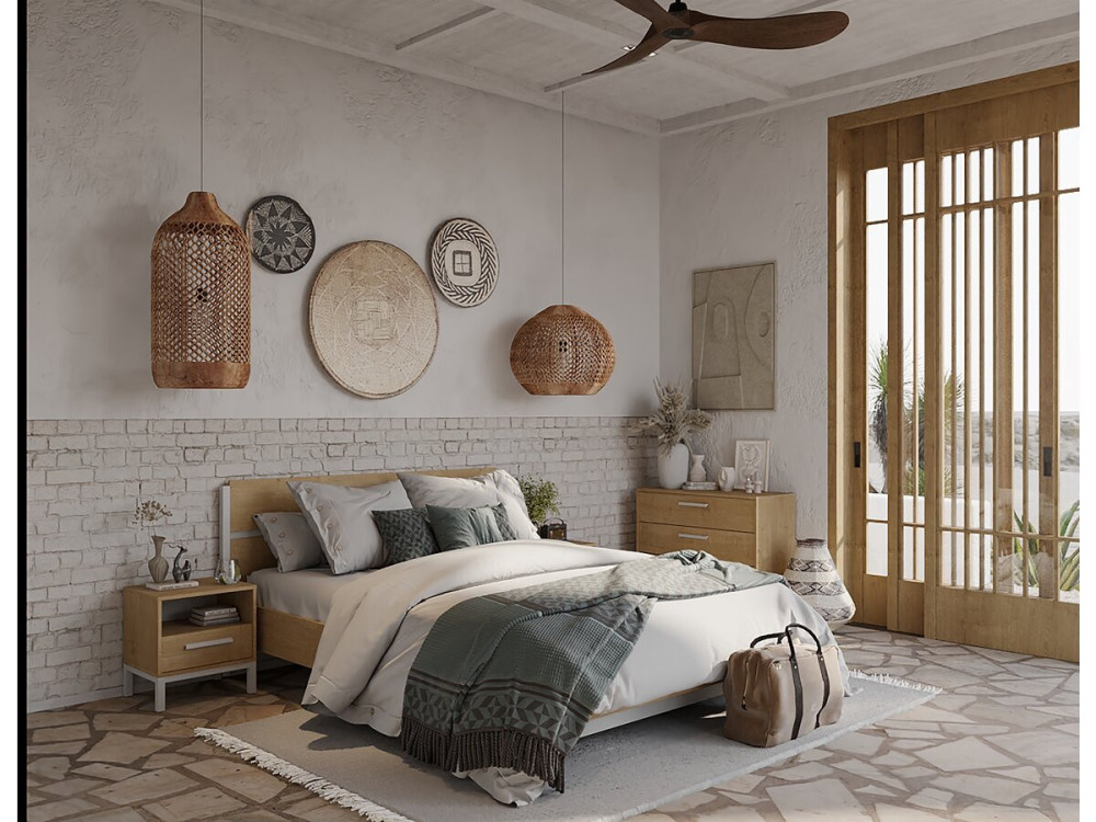 Cama doble extraíble "Craft" - Madera - 140 x 200 cm - Marrón