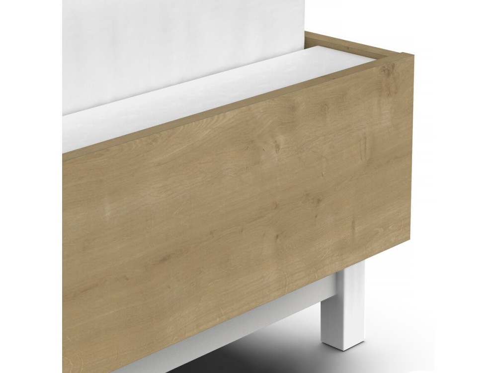 Cama doble extraíble "Craft" - Madera - 140 x 200 cm - Marrón