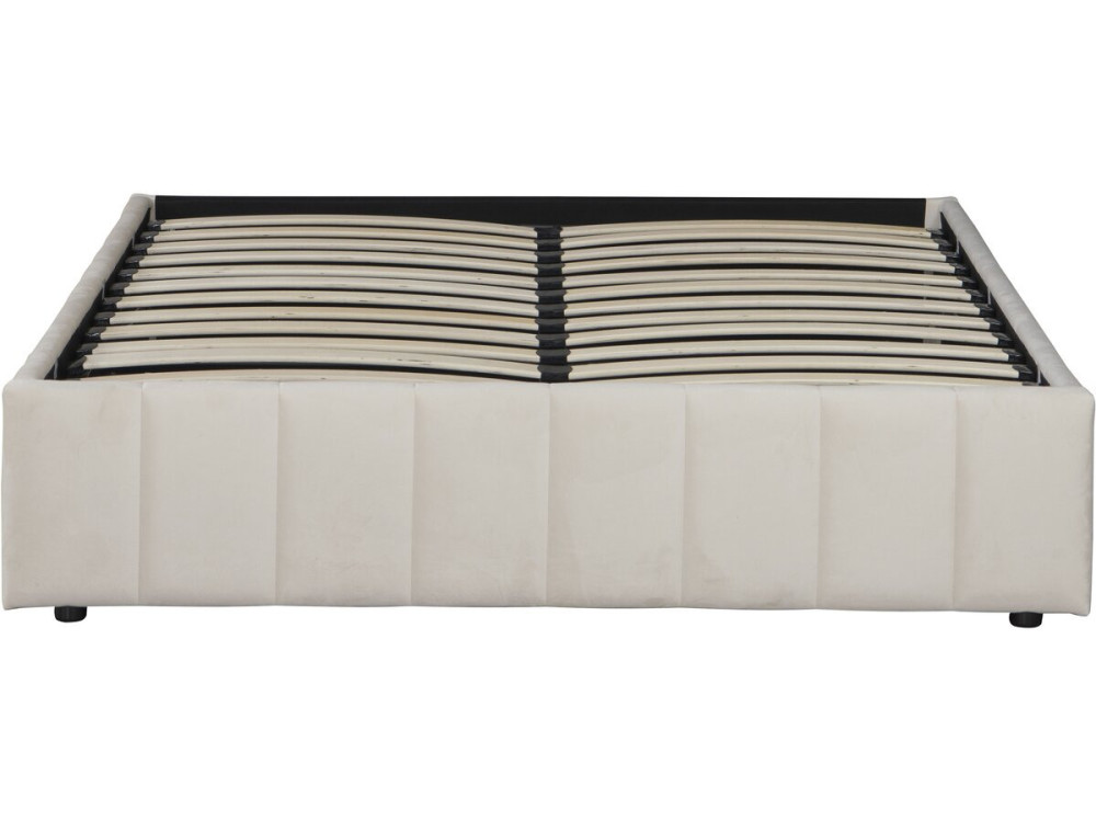 Cama doble con box de terciopelo "Meribel" - Beige - 140 x 190 cm