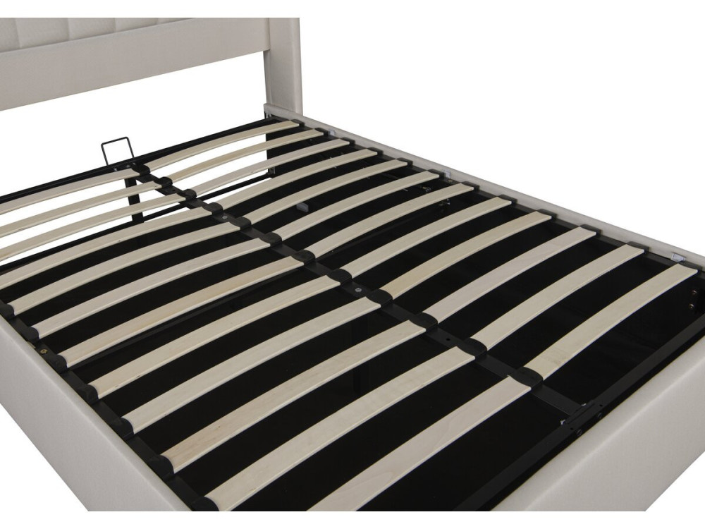 Cama doble "Saint-Moritz" en lino con box - 140 x 190 cm - Beige