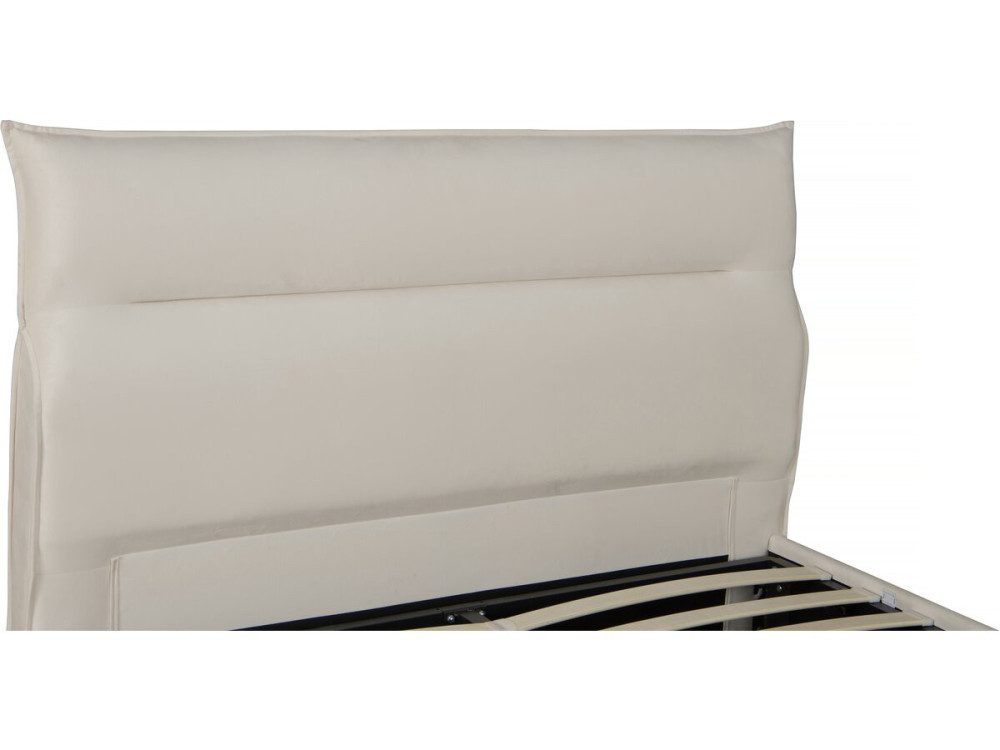 Cama de terciopelo "Isola" con cofre - 160 x 200 cm - Beige