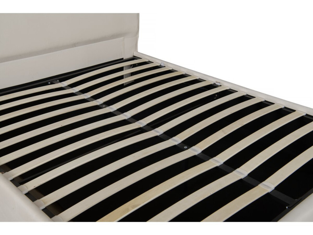 Cama de terciopelo "Isola" con cofre - 160 x 200 cm - Beige