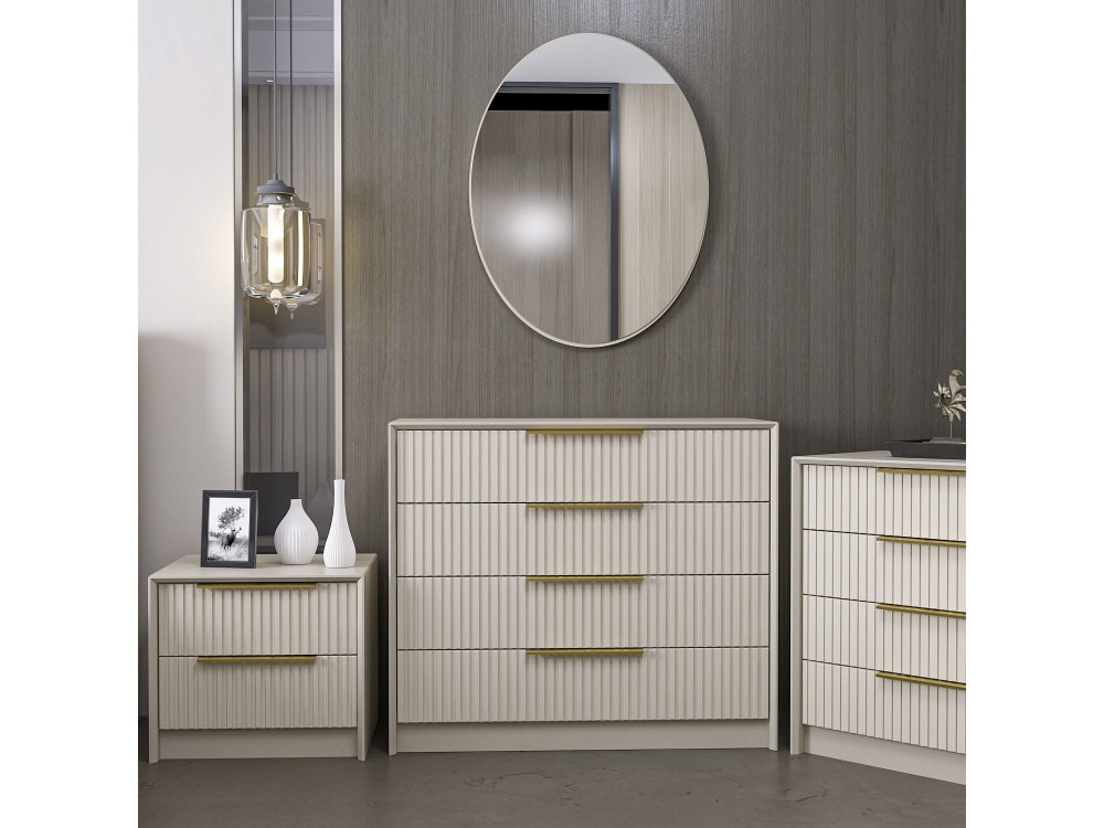 Cómoda de madera "Kale" - 100 x 45 x 85 cm - Beige