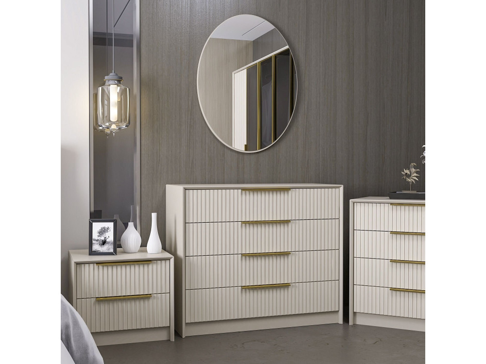 Cómoda de madera "Kale" - 100 x 45 x 85 cm - Beige