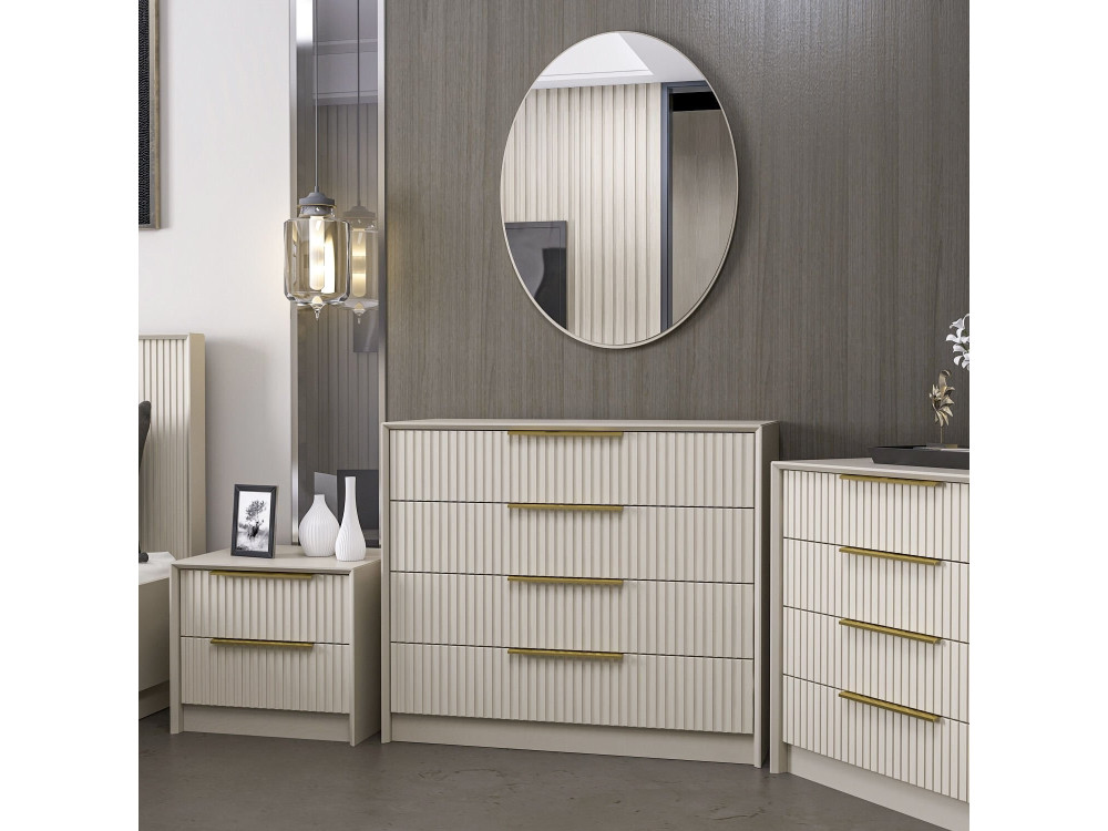 Cómoda de madera "Kale" - 100 x 45 x 85 cm - Beige