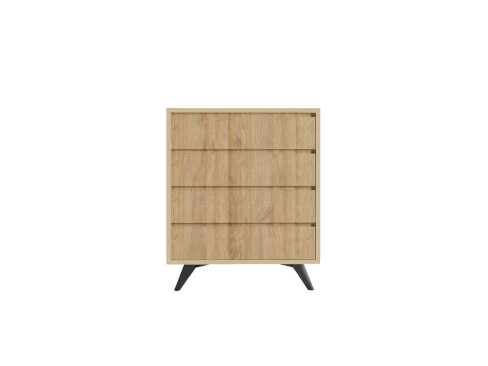 Cómoda de madera "Suvera" - 70 x 40 x 86 cm - Marrón claro