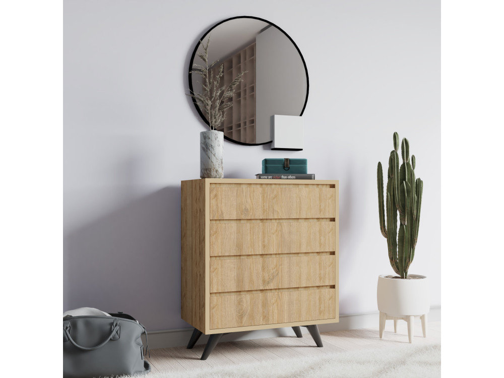 Cómoda de madera "Suvera" - 70 x 40 x 86 cm - Marrón claro