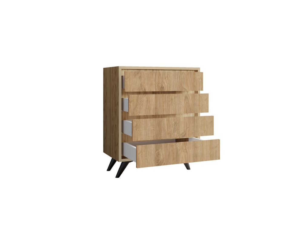 Cómoda de madera "Suvera" - 70 x 40 x 86 cm - Marrón claro