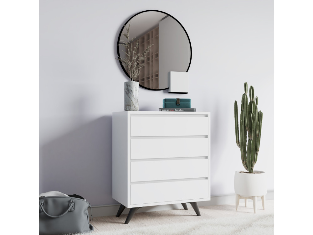 Cómoda de madera "Suvera" - 70 x 40 x 86 cm - Blanca