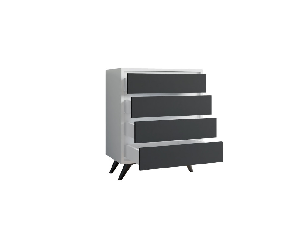 Cómoda de madera "Suvera" - 70 x 40 x 86 cm - Blanca