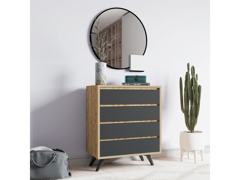 Cómoda de madera "Suvera" - 70 x 40 x 86 cm - Marrón
