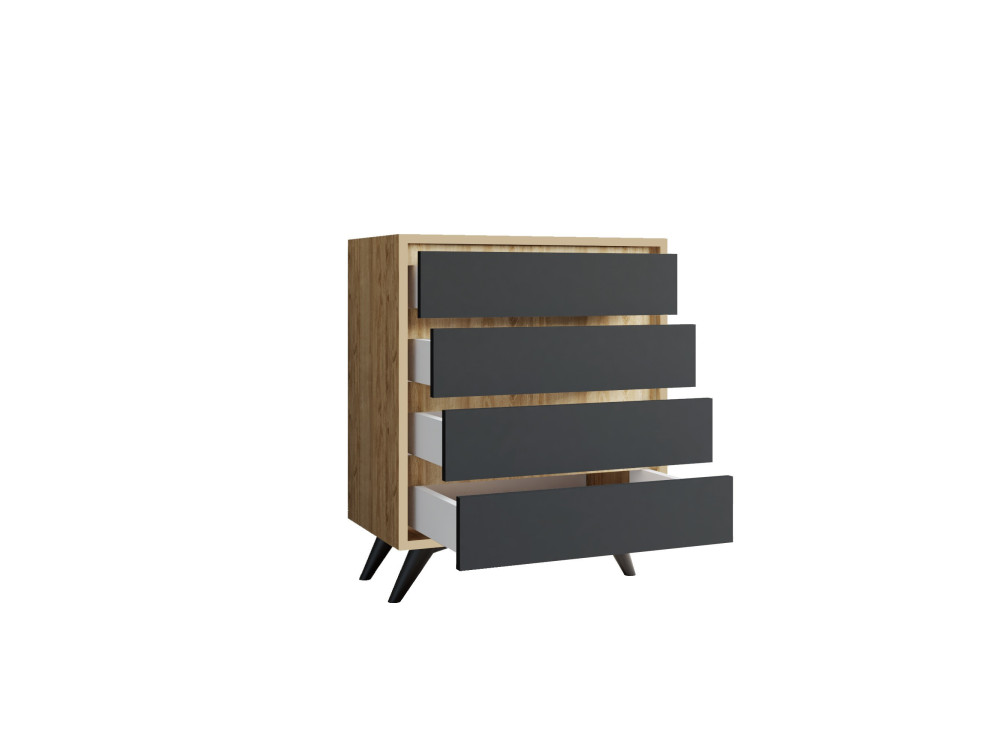 Cómoda de madera "Suvera" - 70 x 40 x 86 cm - Marrón