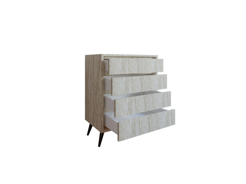 Cómoda de madera "Suvera" - 70 x 40 x 86 cm - Travertino
