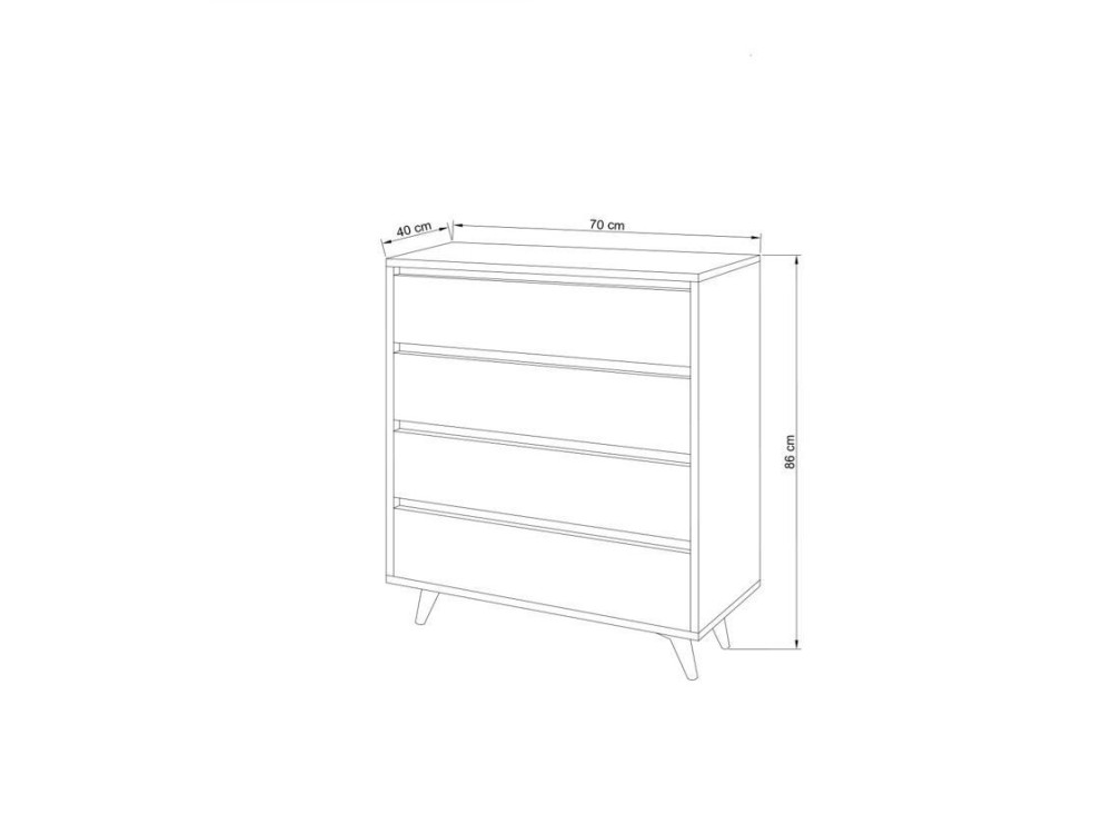 Cómoda de madera "Suvera" - 70 x 40 x 86 cm - Travertino