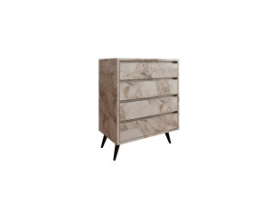 Cómoda de madera "Suvera" - 70 x 40 x 86 cm - Beige jaspeado