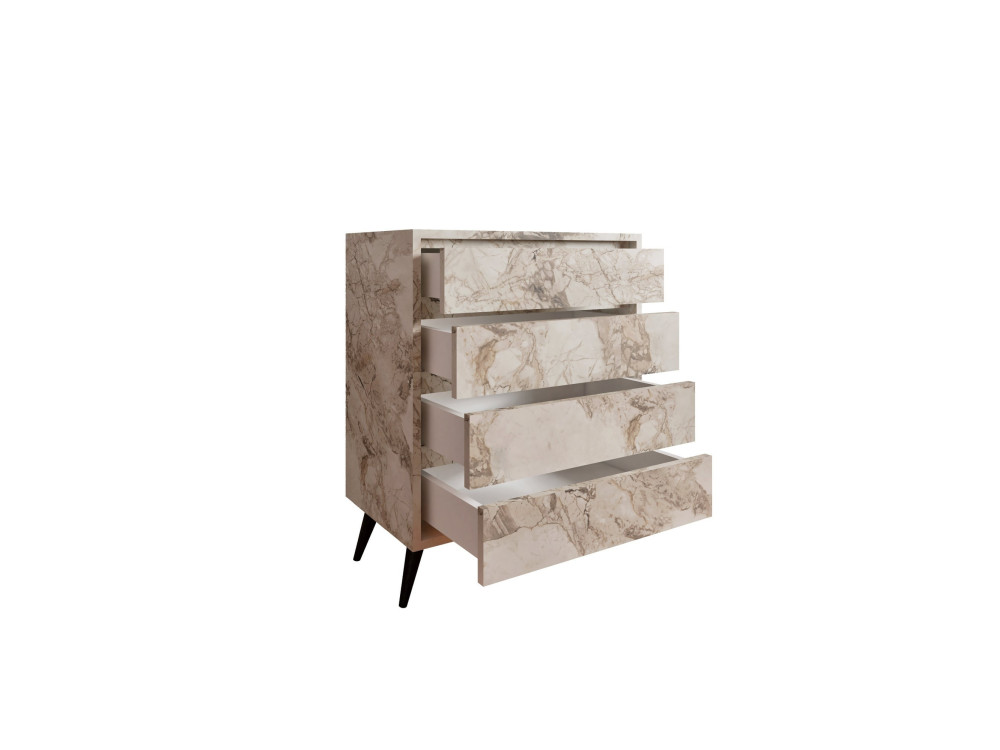 Cómoda de madera "Suvera" - 70 x 40 x 86 cm - Beige jaspeado