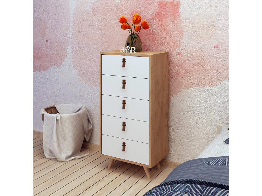 Arcón de madera "Frenzu" - 50 x 40 x 103 cm - Blanco