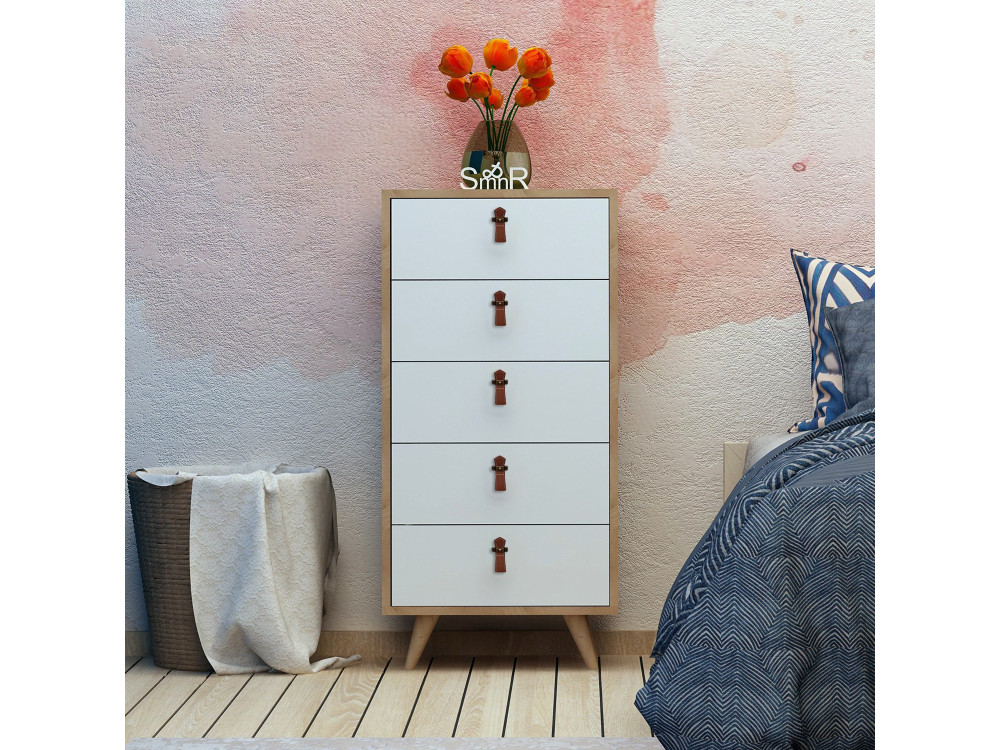 Arcón de madera "Frenzu" - 50 x 40 x 103 cm - Blanco
