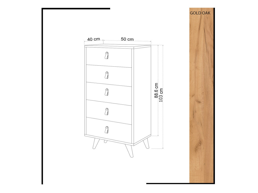 Arcón de madera "Frenzu" - 50 x 40 x 103 cm - Blanco