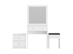 Juego de tocador de madera "Nice" - 65 x 35 x 139 cm - Blanco